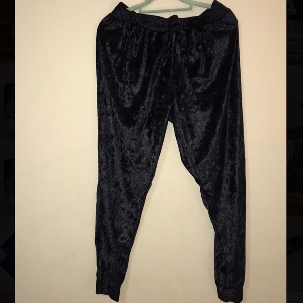 Black Suede joggers